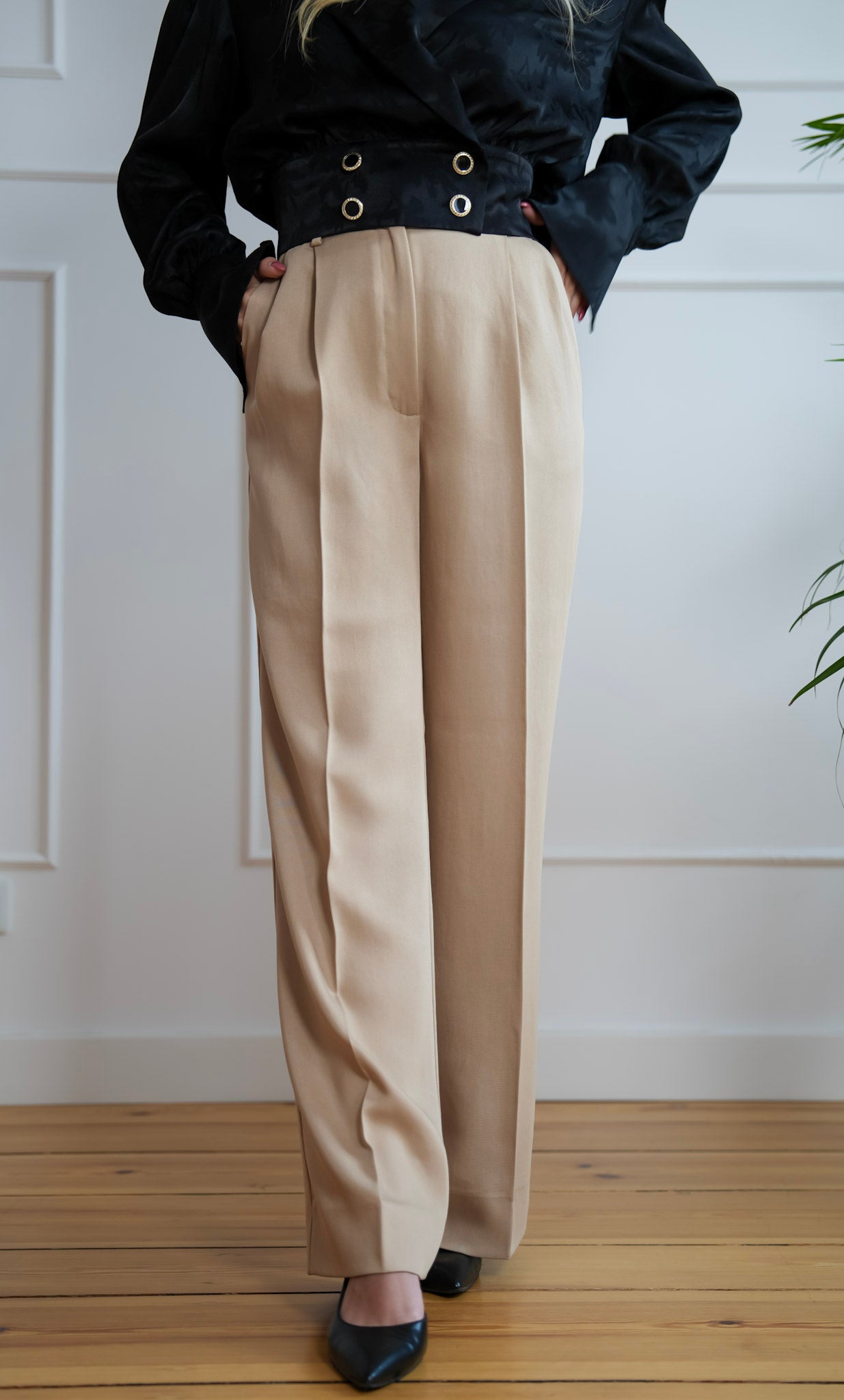 Spodnie 'Beige Lyocell Classic'