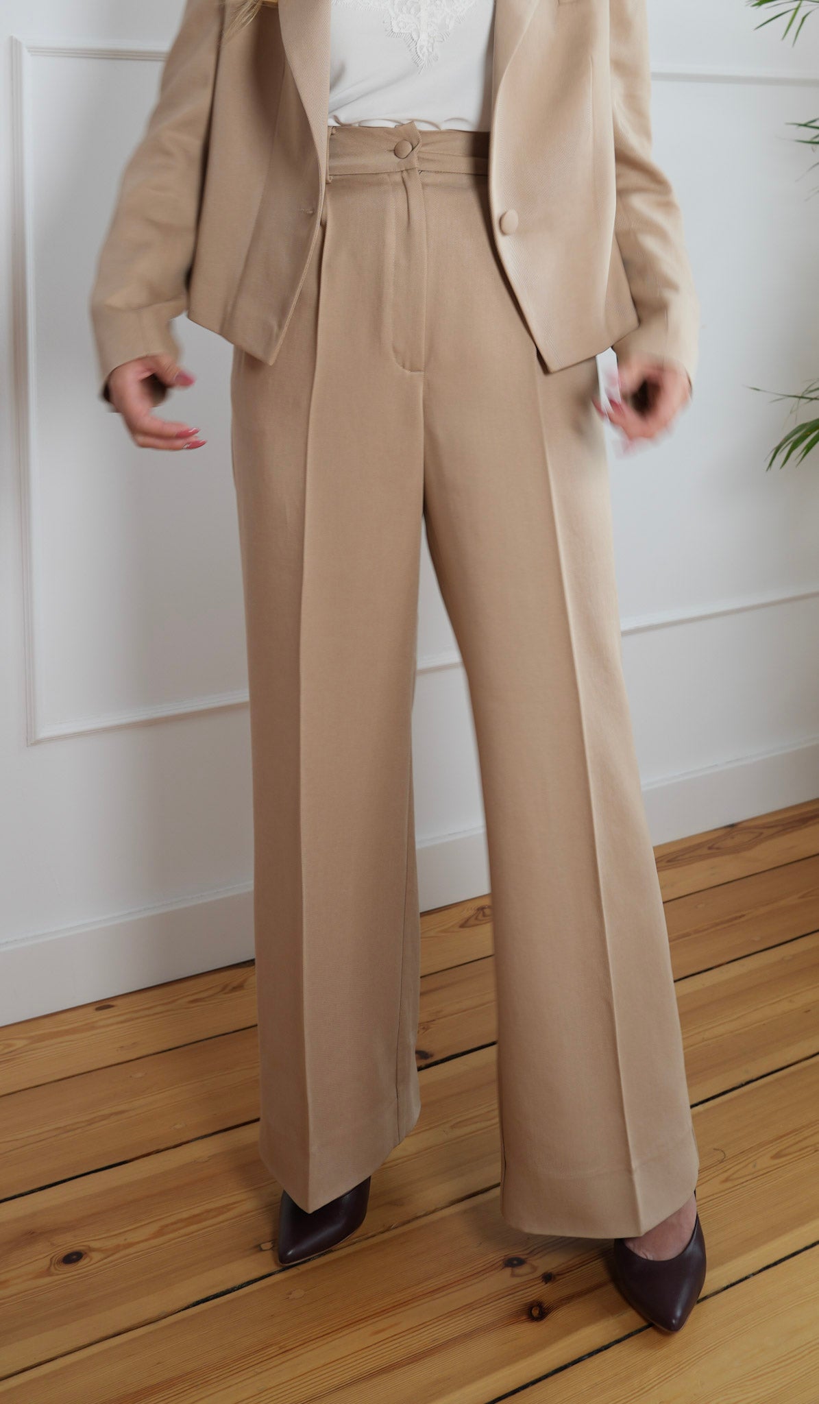 Spodnie 'Beige Lyocell Classic'
