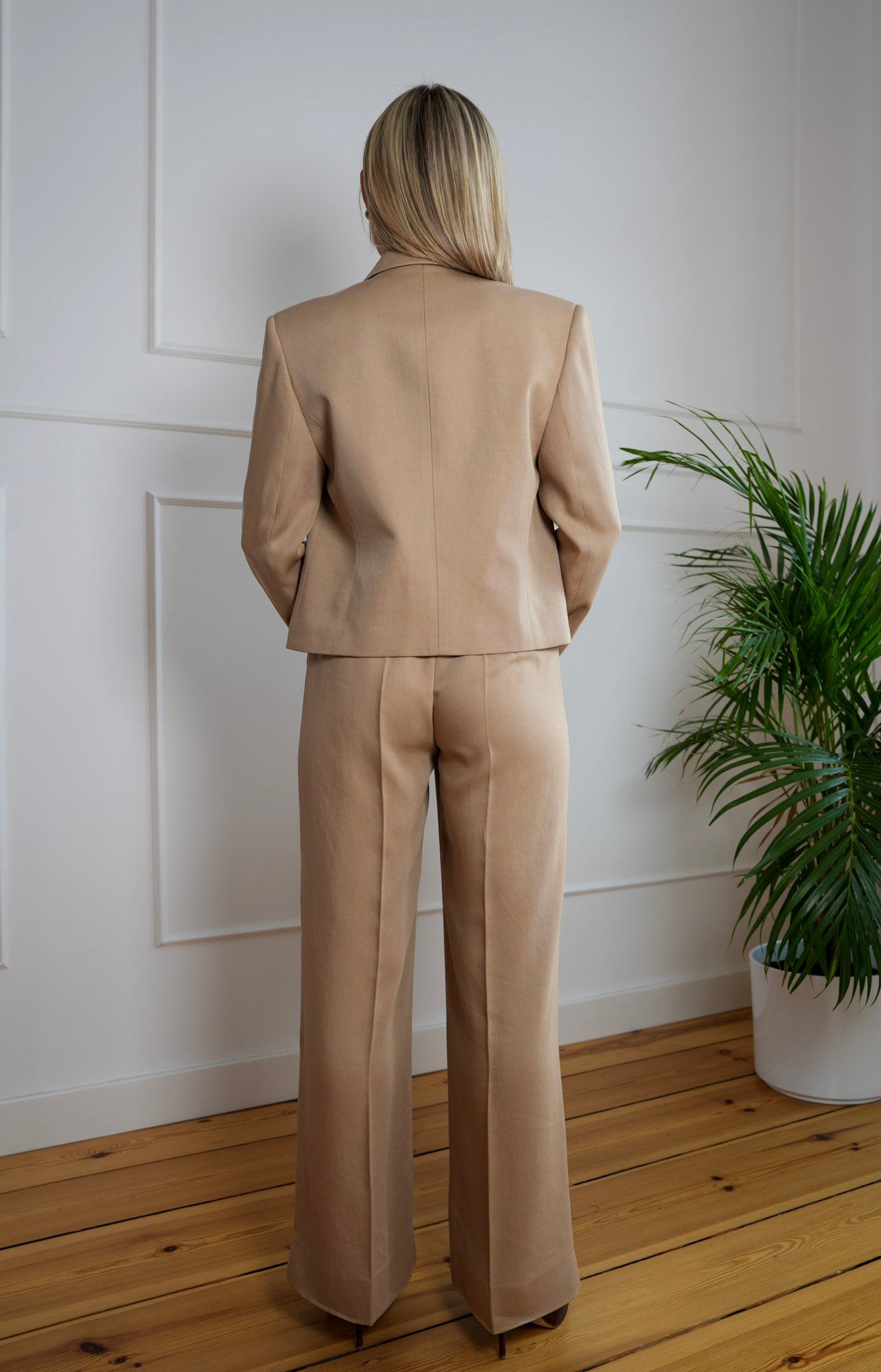 Marynarka 'Beige Lyocell Classic'