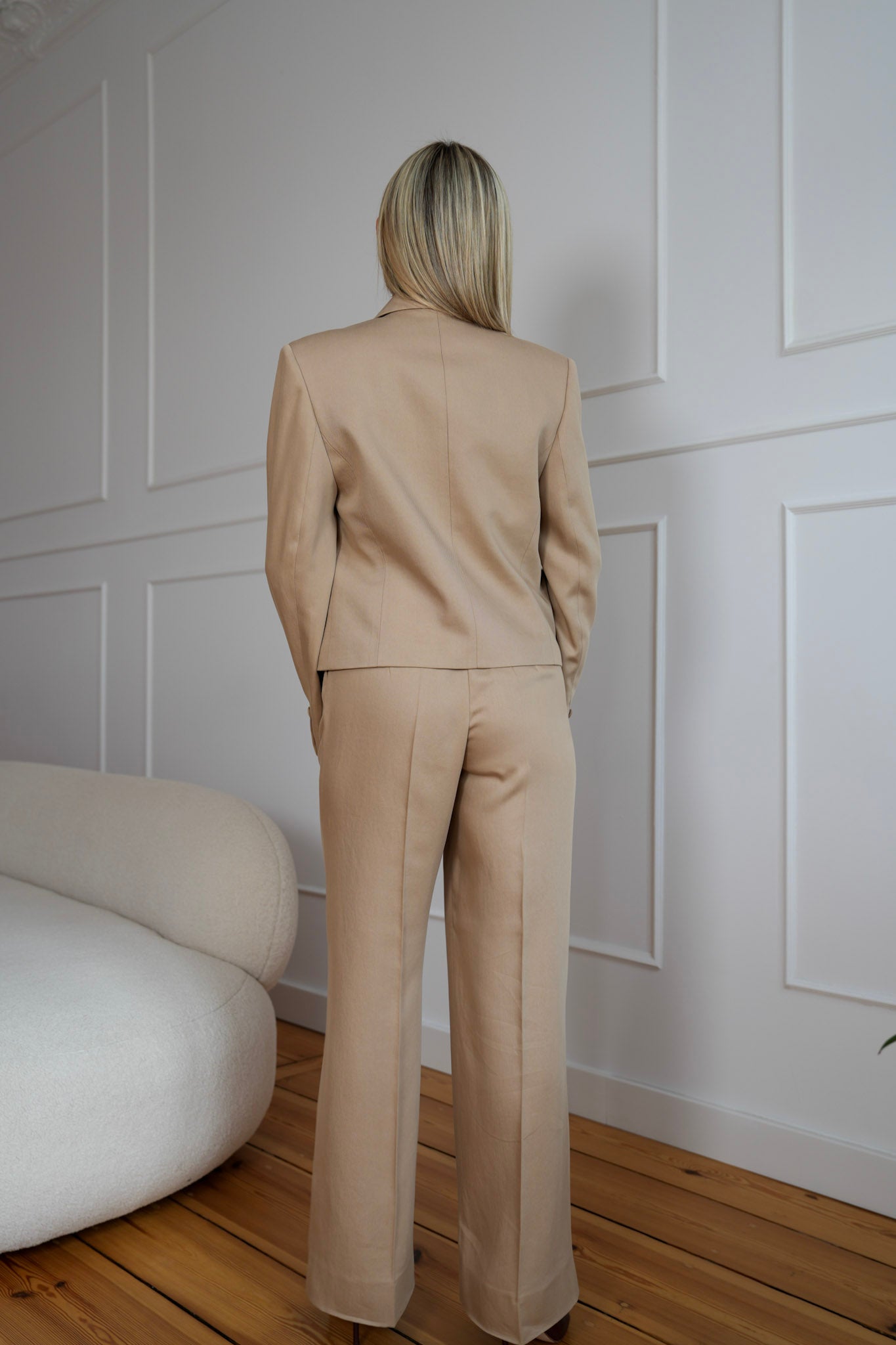 Marynarka 'Beige Lyocell Classic'