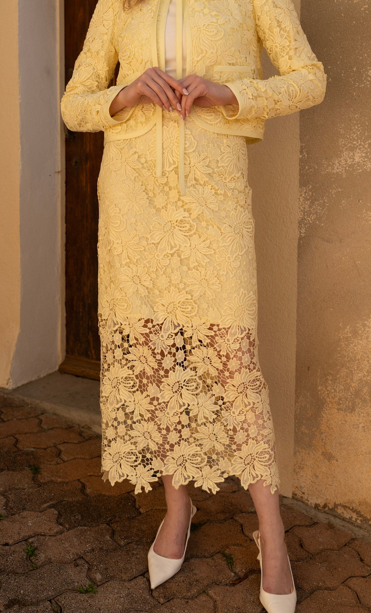 Spódniczka 'Colette' Pastelowy Żółty