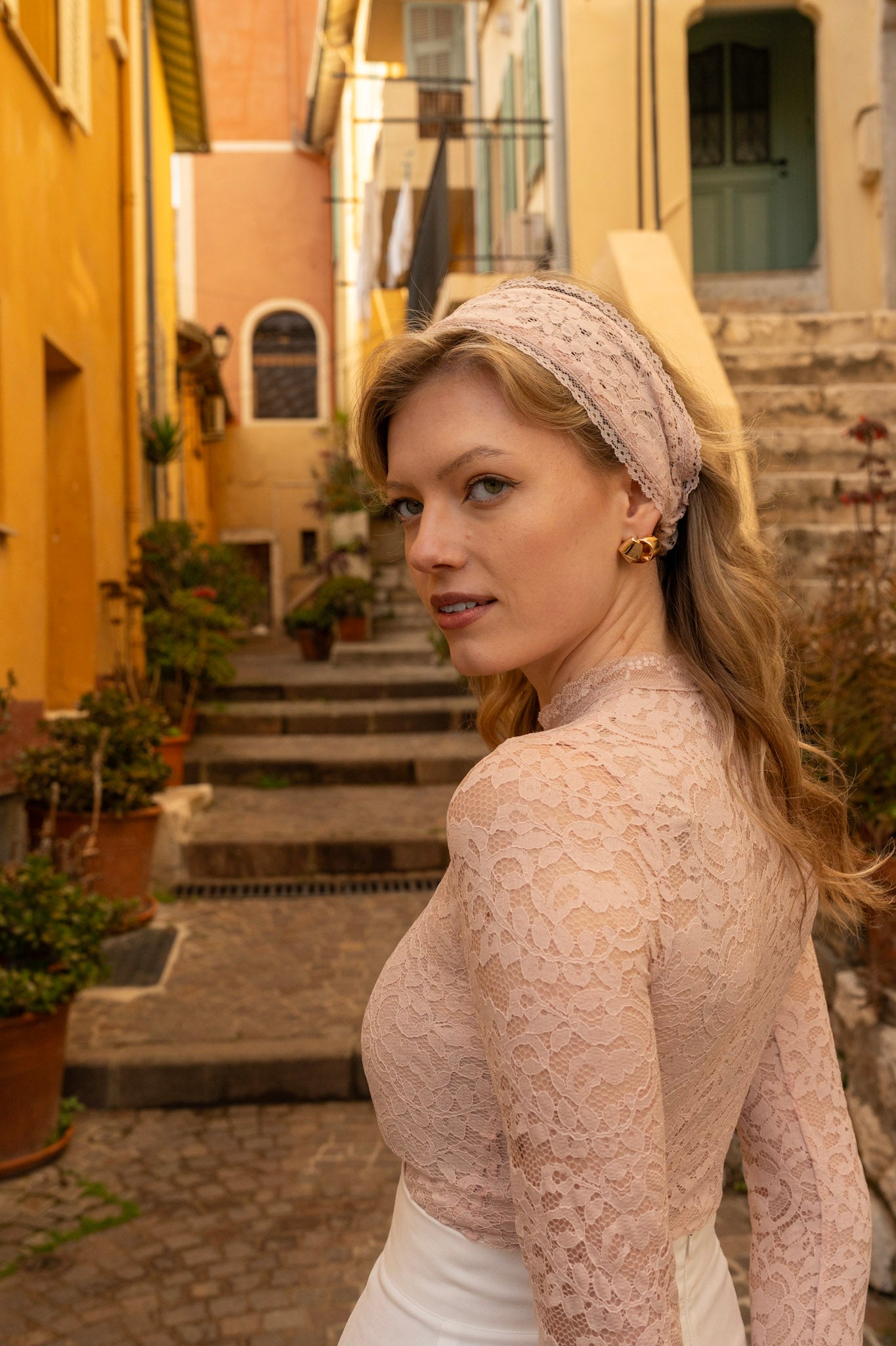 Body 'Pink Violette' w Stylu Vintage z Koronki
