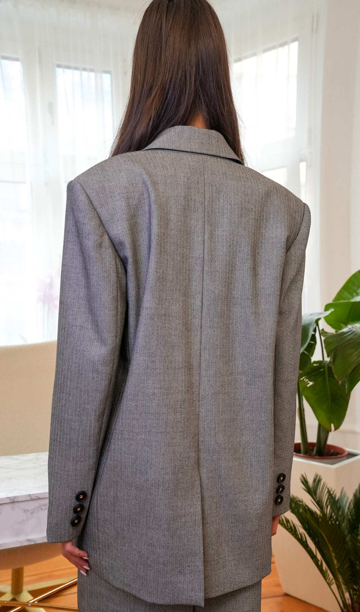 Marynarka 'Grey Pinstripe Sophistication'