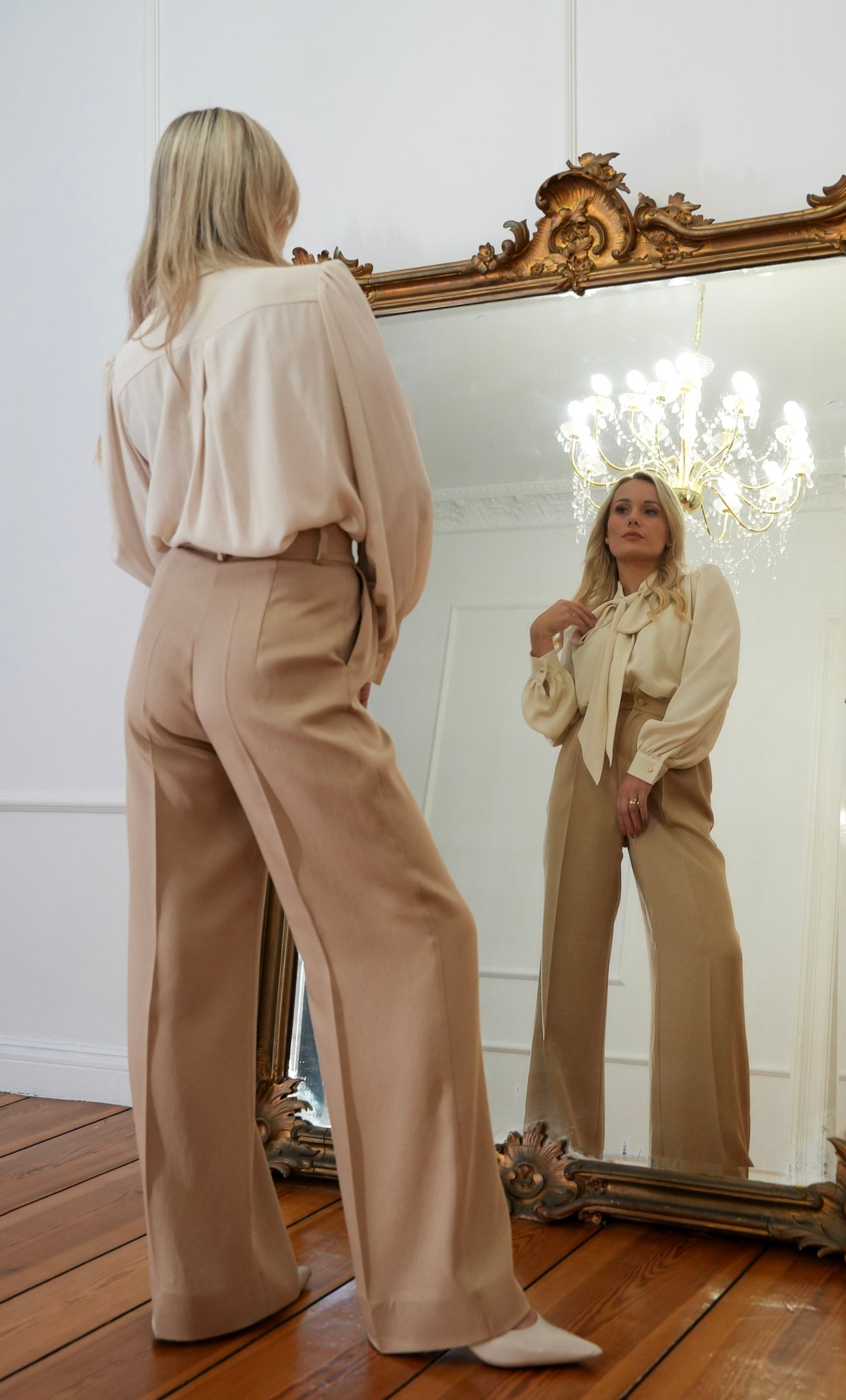 Spodnie 'Beige Lyocell Classic'