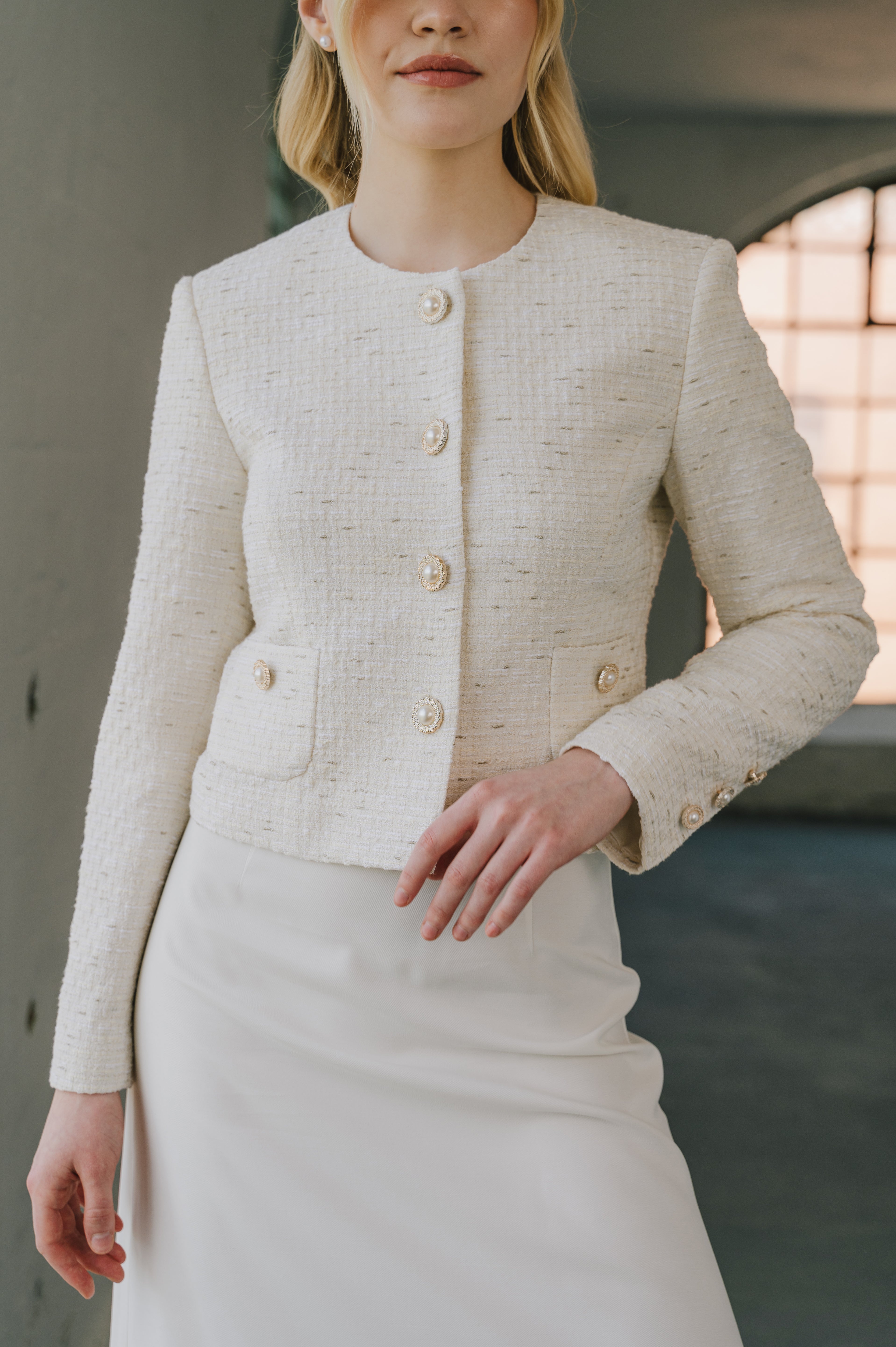 Żakiet 'Ivory Luxe'
