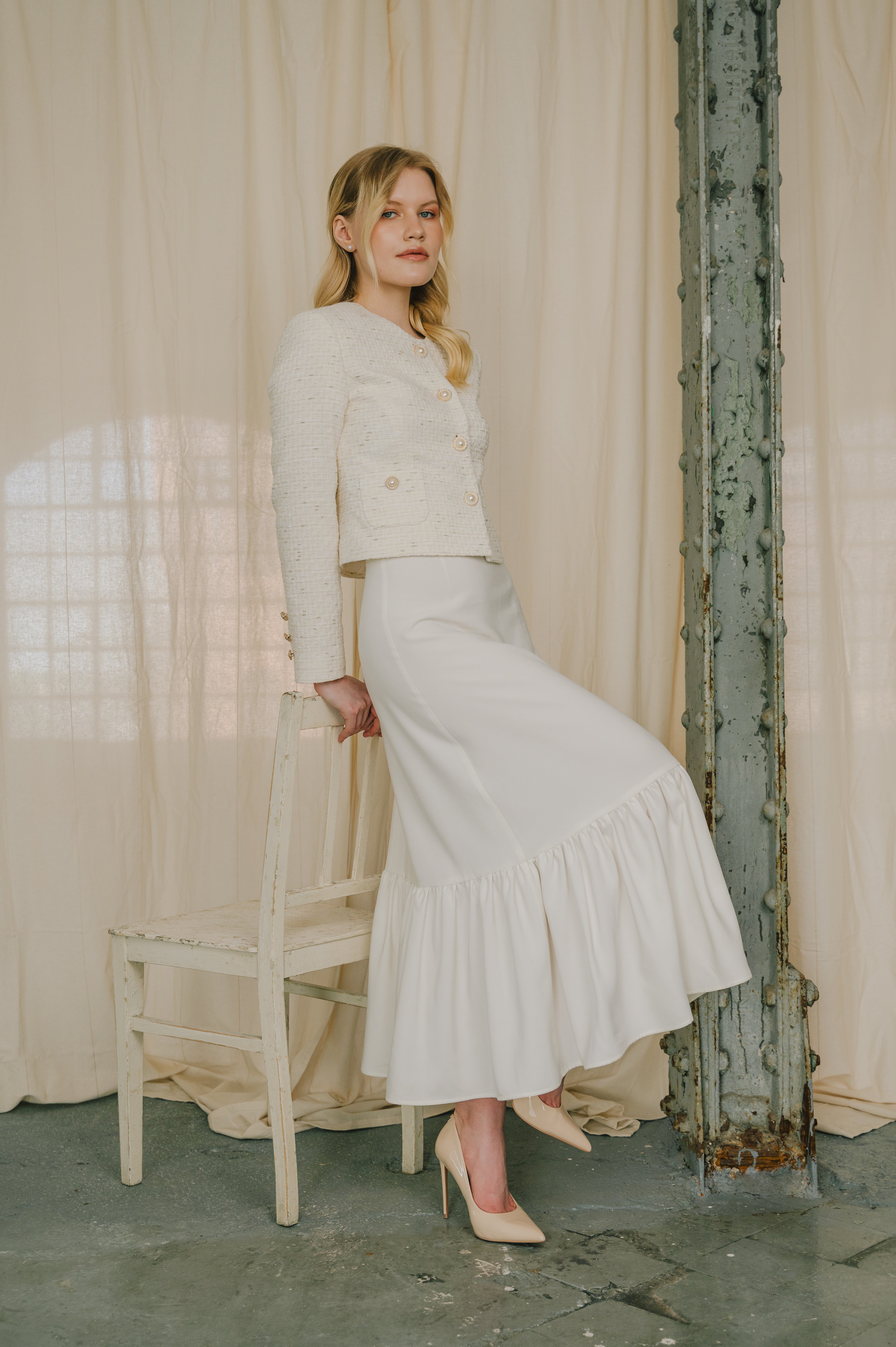 Żakiet 'Ivory Luxe'