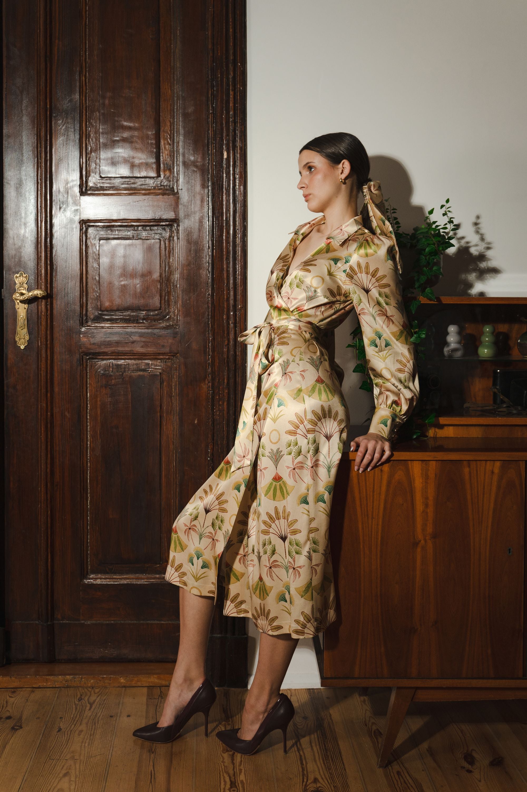 'Riviera Blossom' midi dress