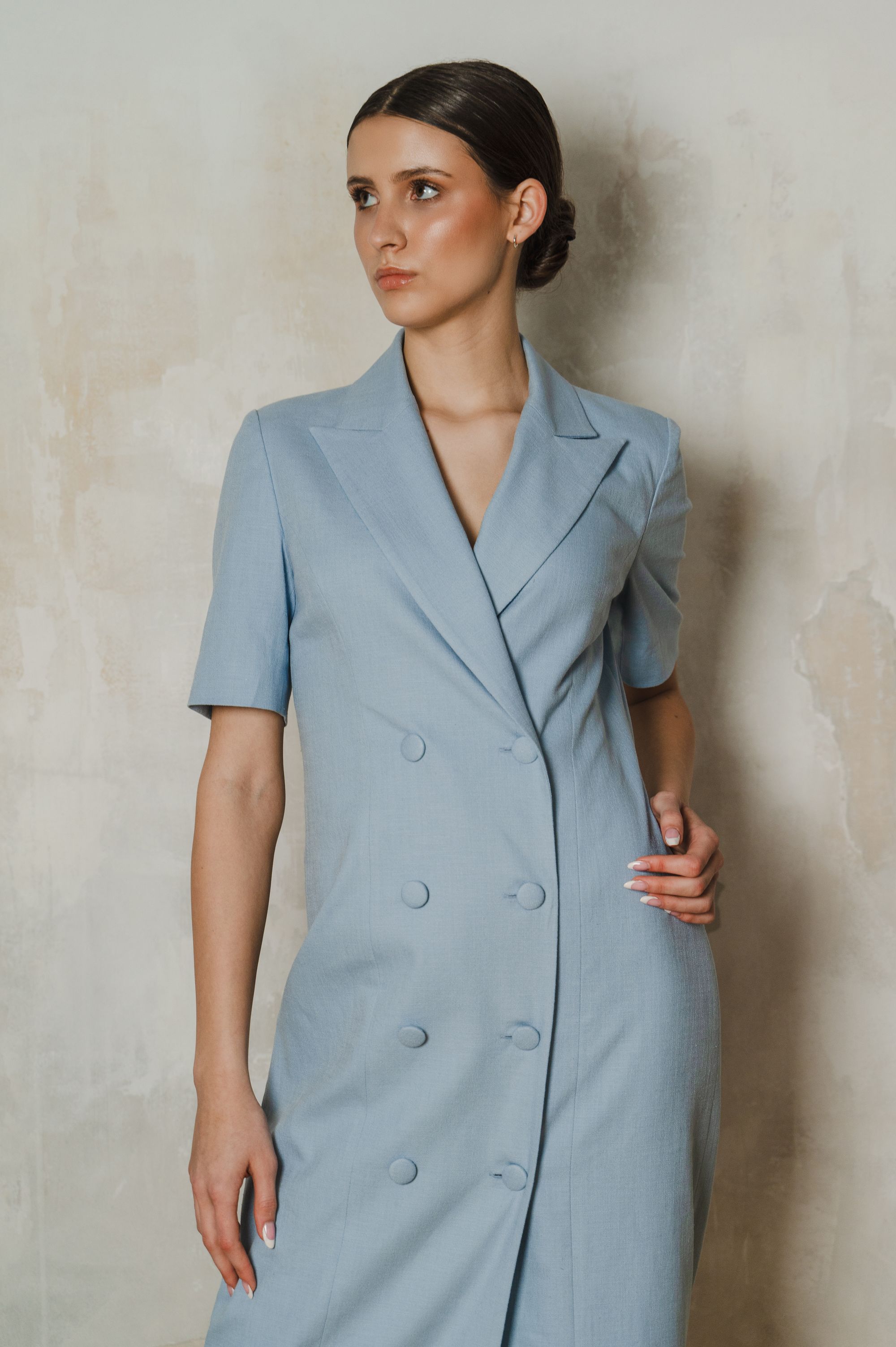 'Skyline' dress in blue