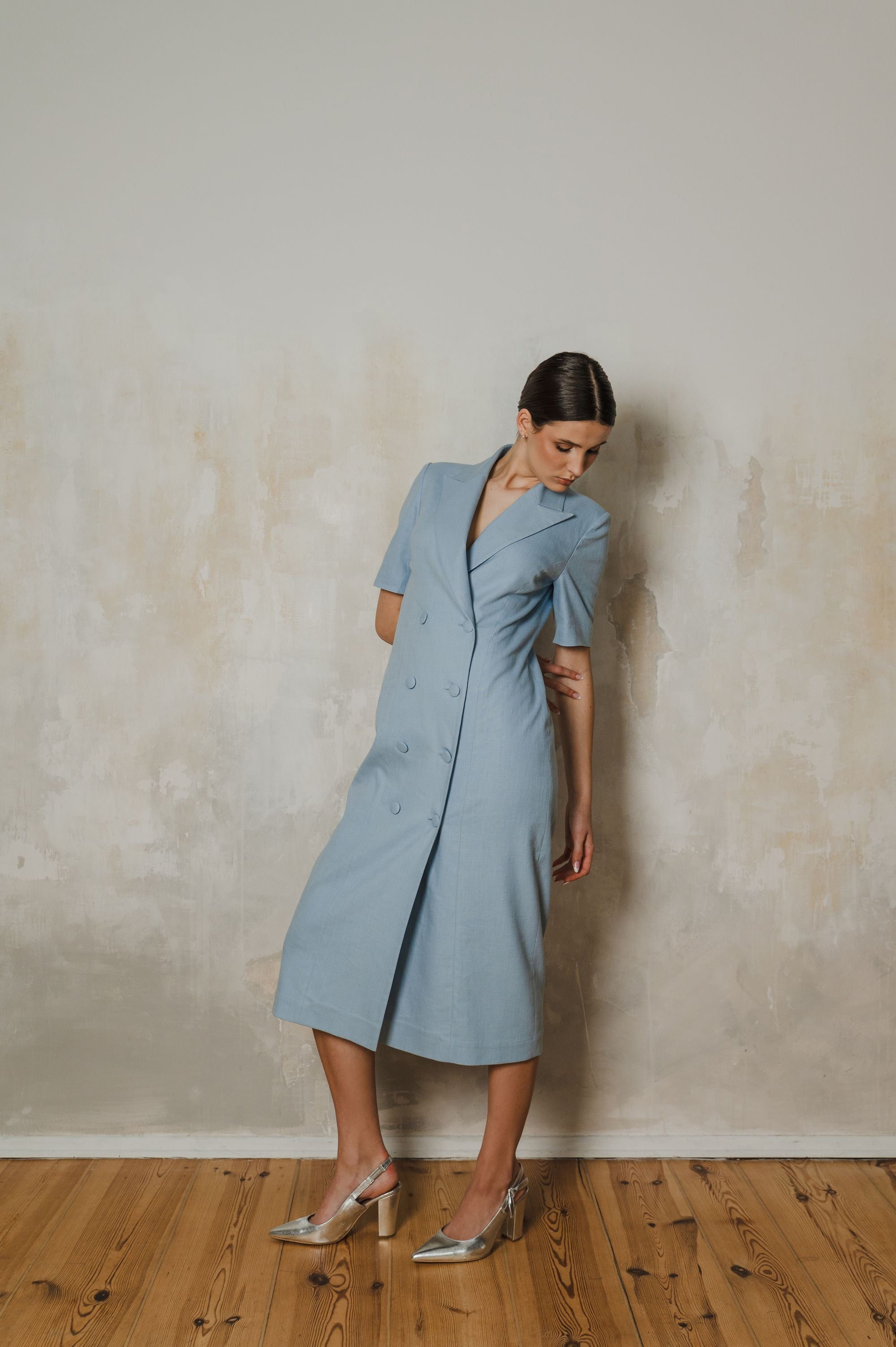 'Skyline' dress in blue