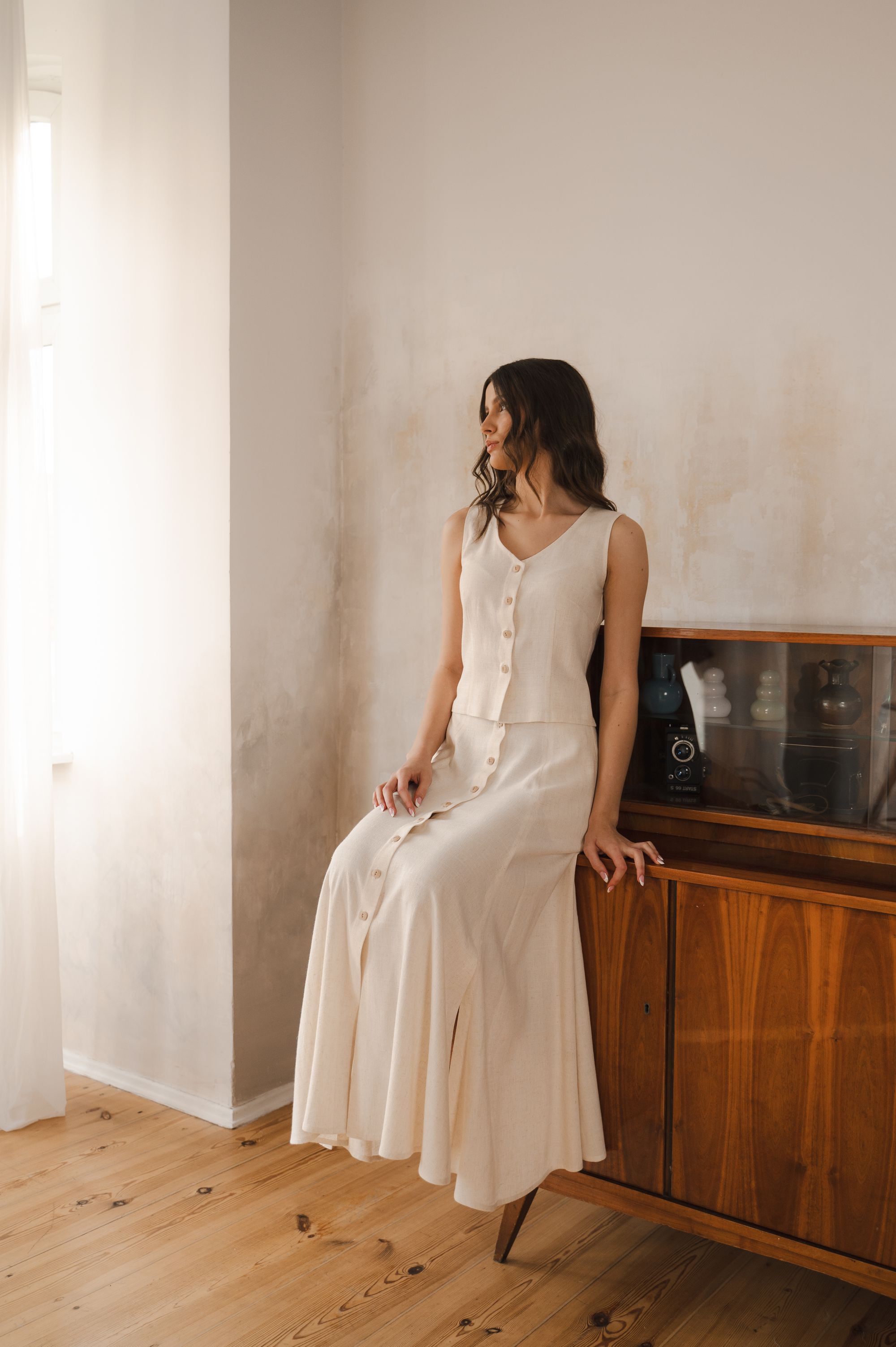 'Serenity' skirt in a natural color