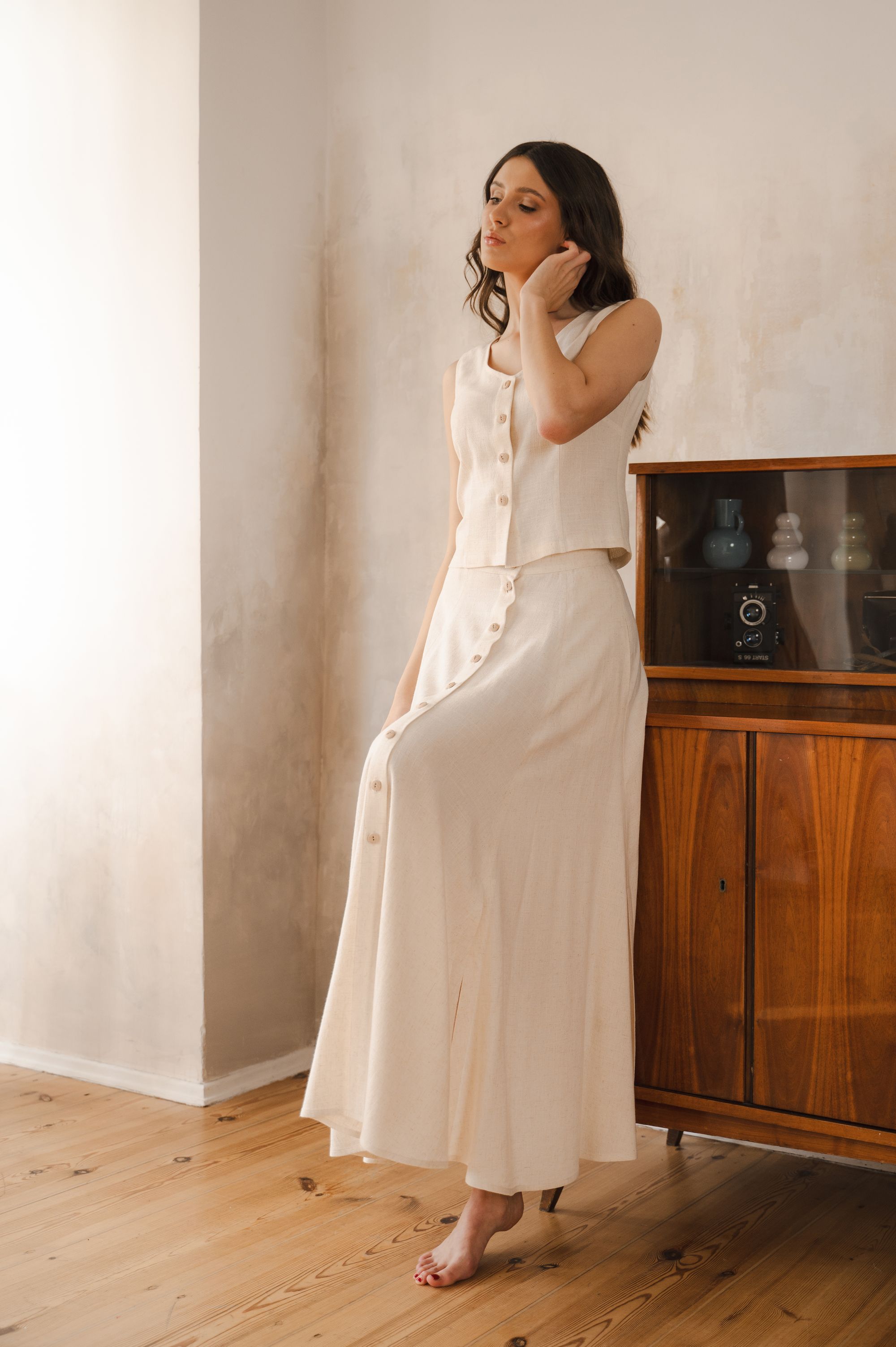 'Serenity' skirt in a natural color