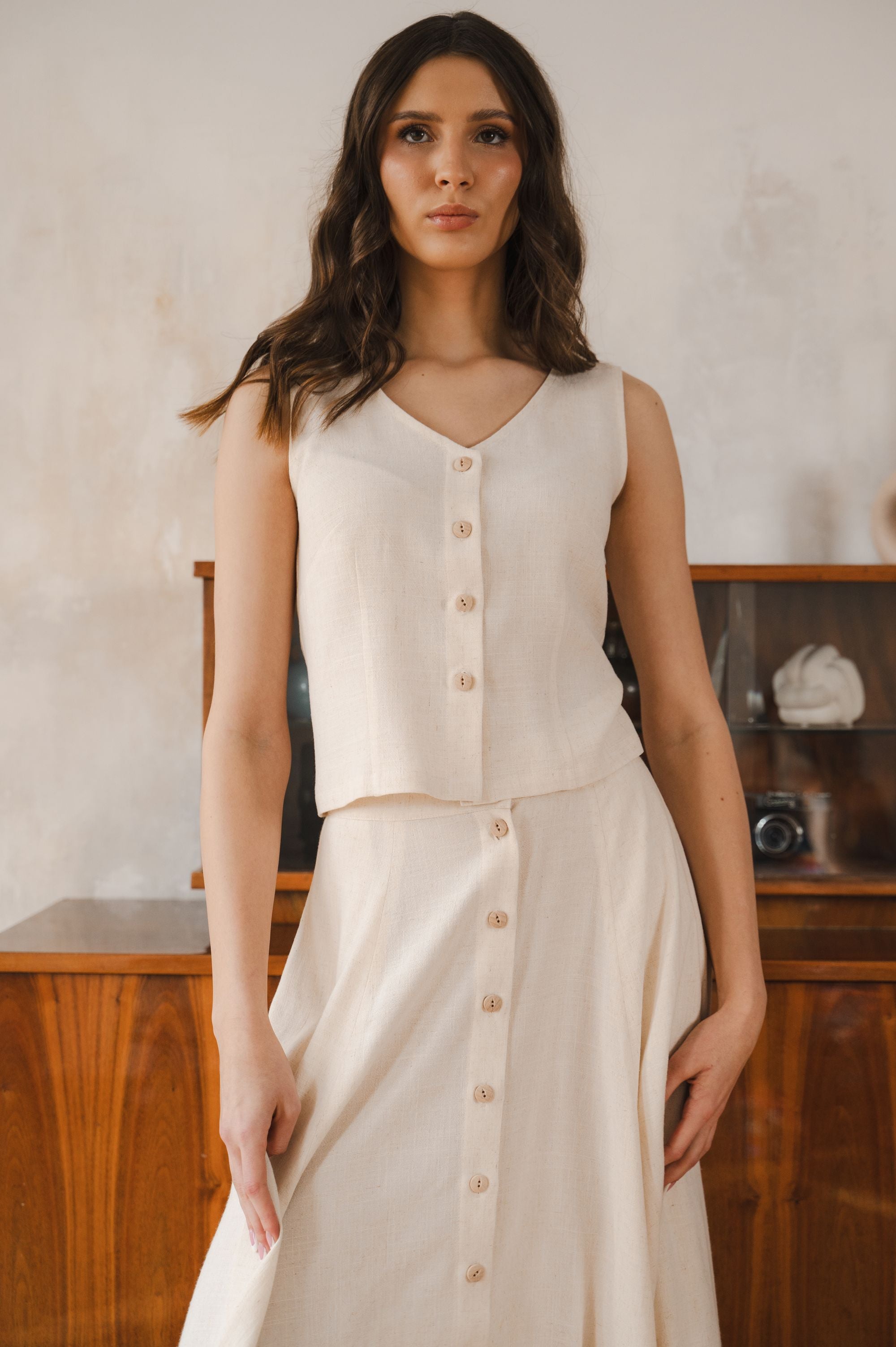 Serenity blouse in a natural color