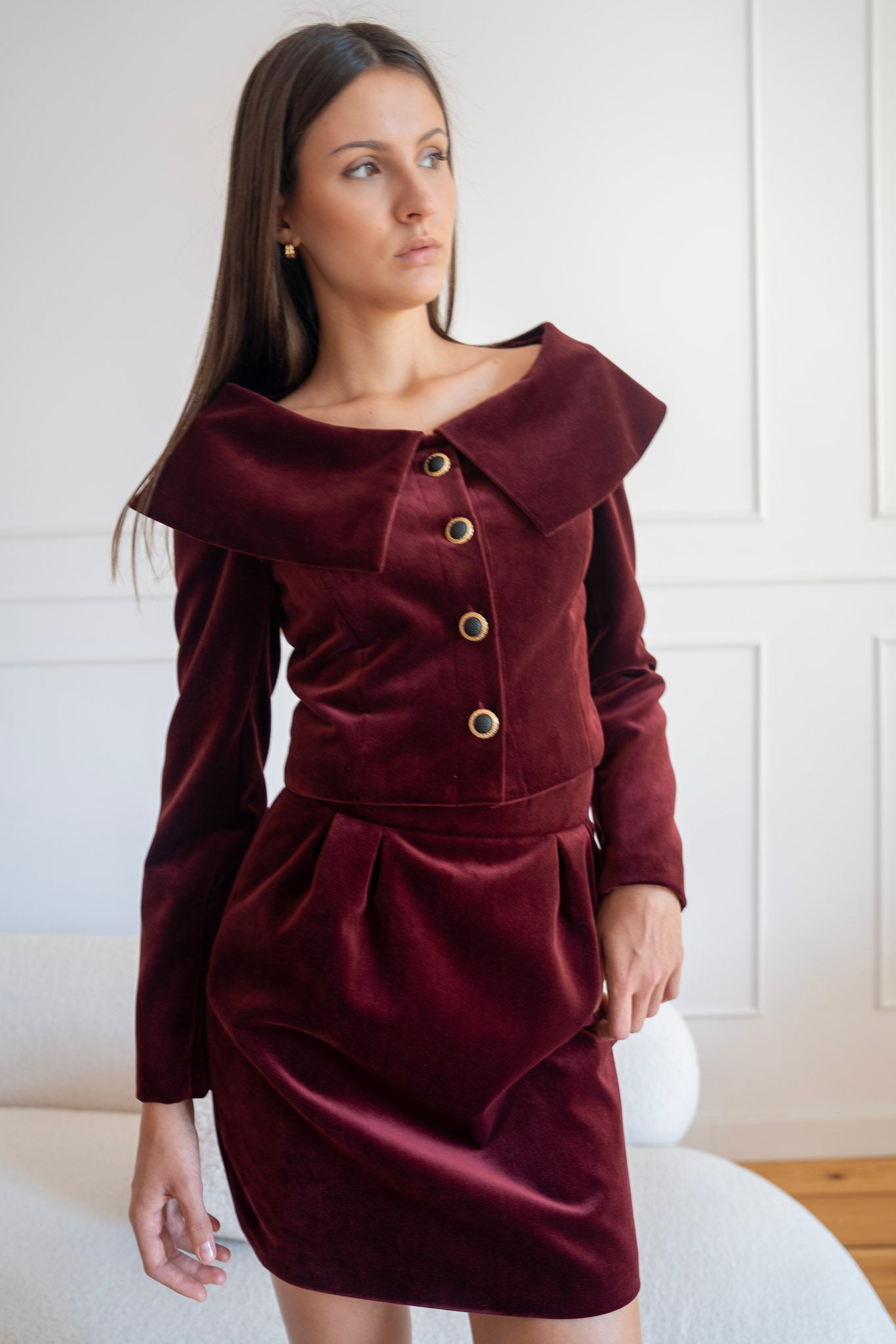 Żakiet 'Burgundy Velvet'