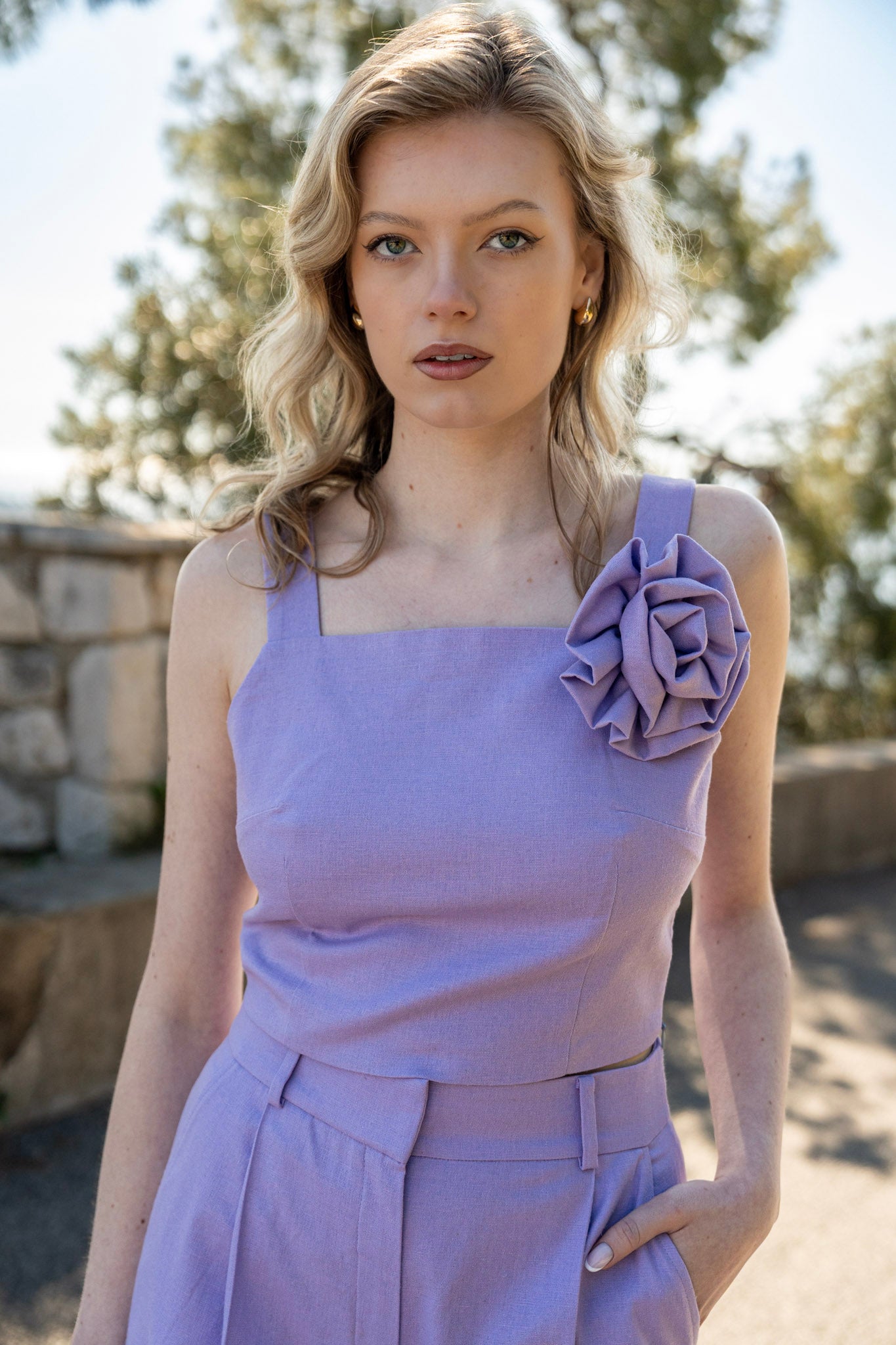 Top 'Belle' Pastelowy Fiolet
