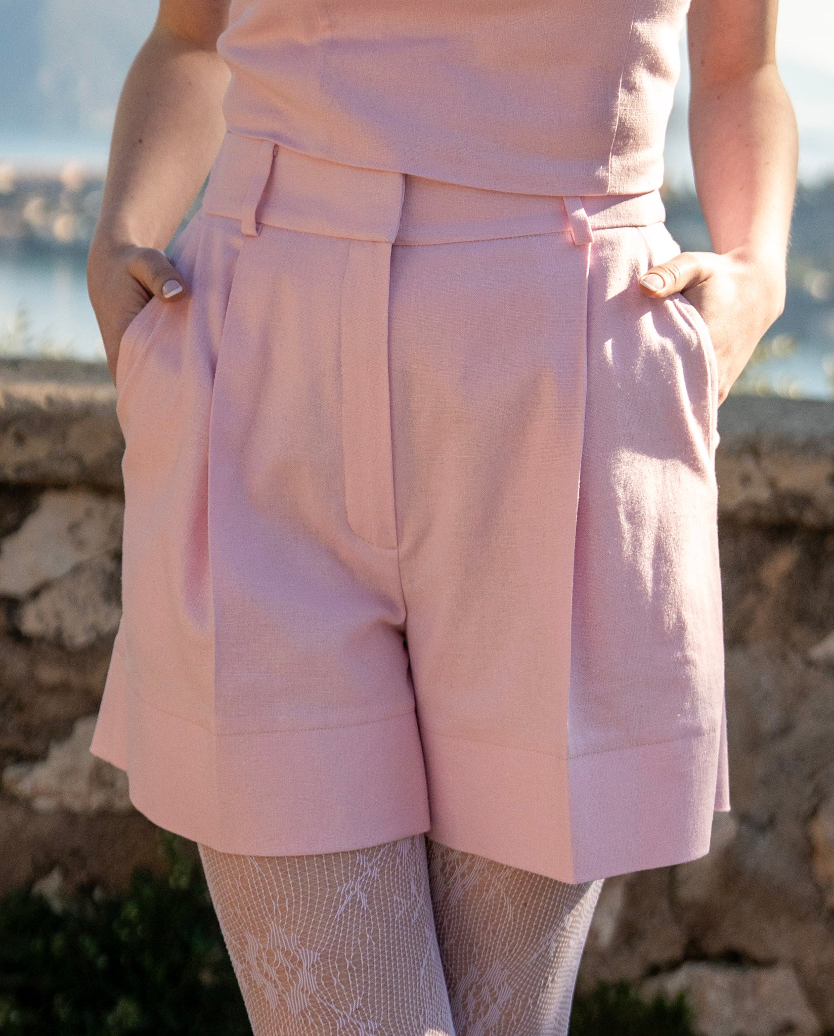 Szorty 'Belle' Pastelowy Róż