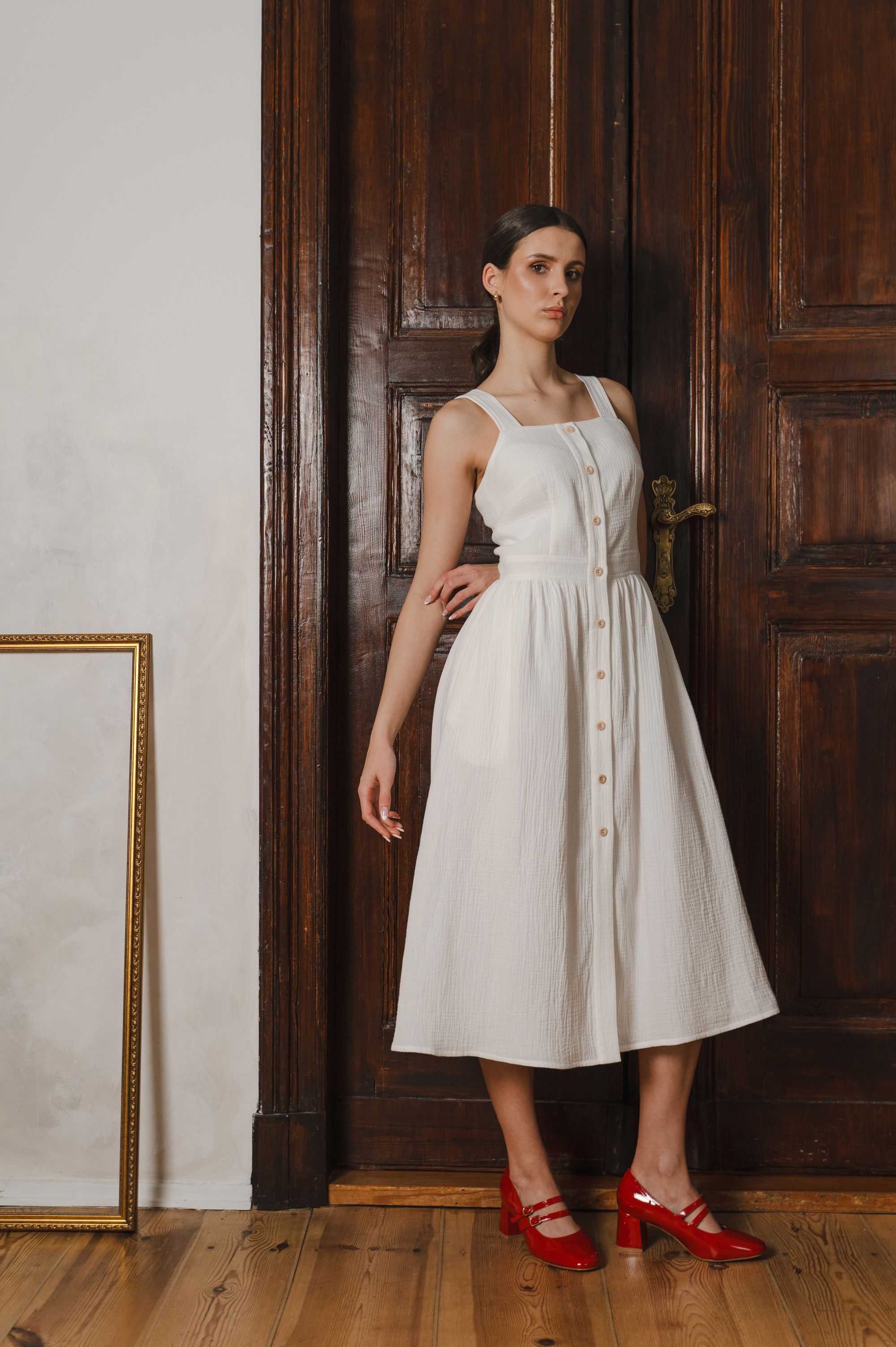 'Summer Breeze' Midi Dress made of Cotton Muslin