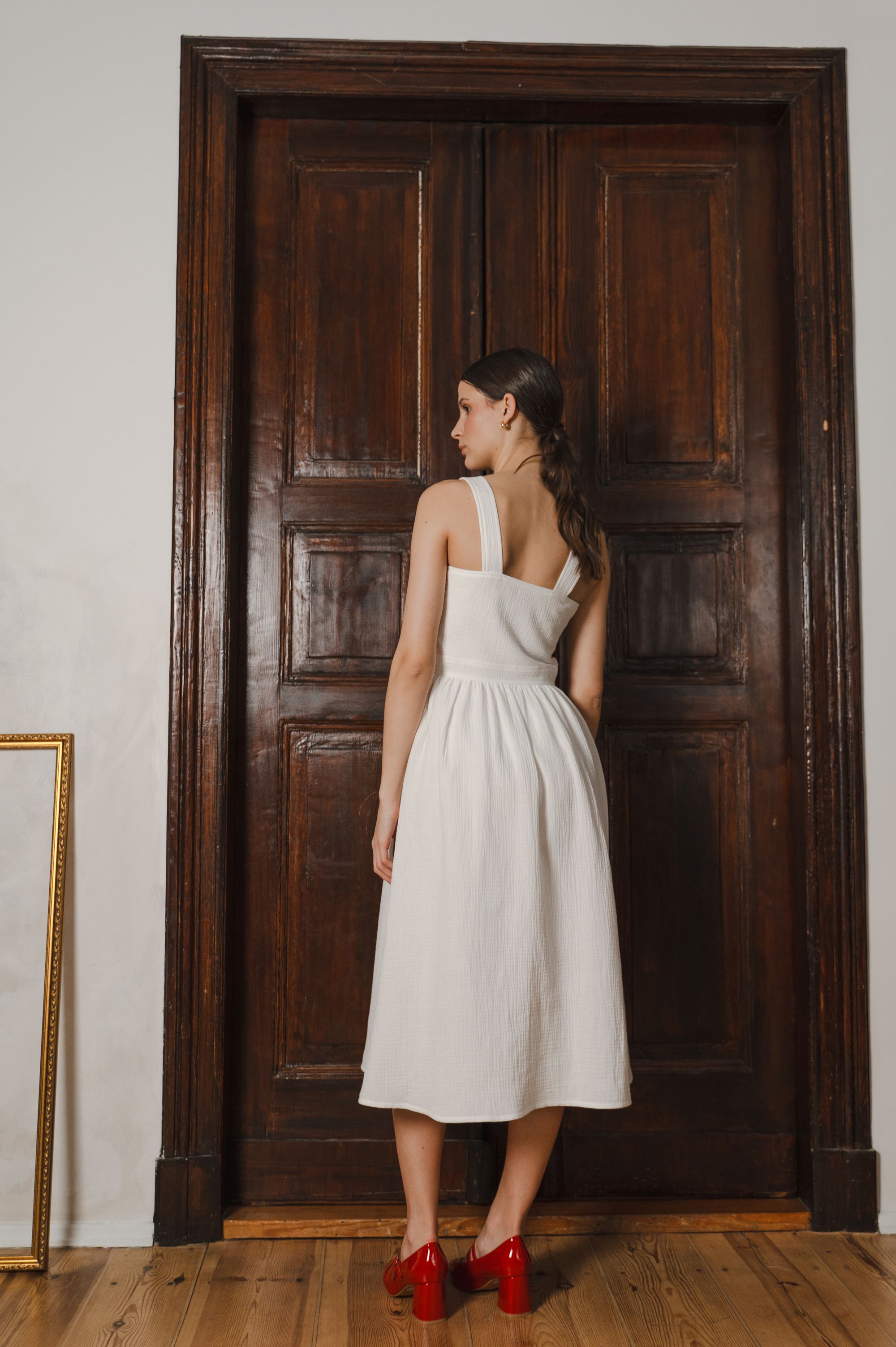 'Summer Breeze' Midi Dress made of Cotton Muslin