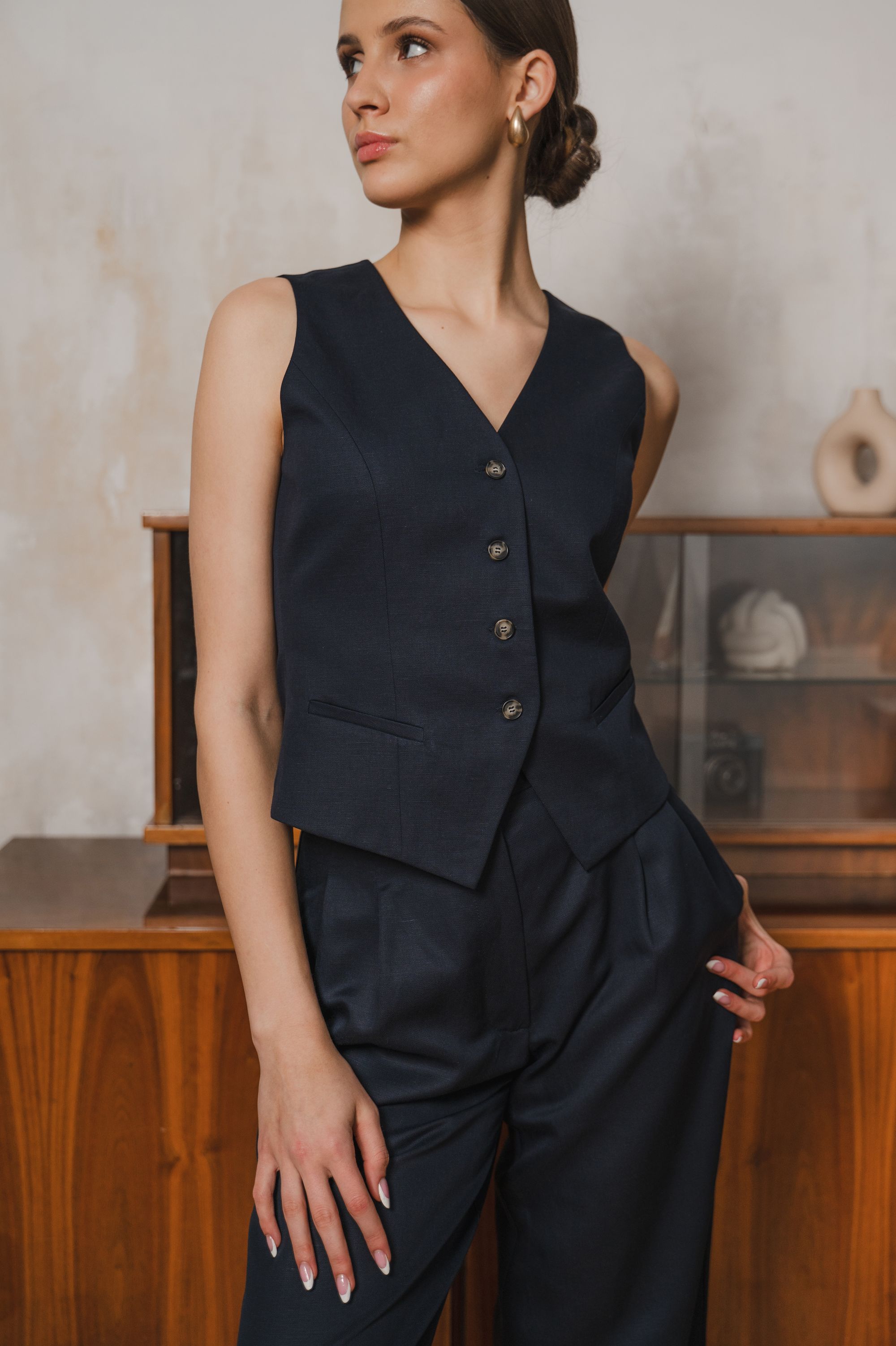 'Urban Chic' vest in navy blue