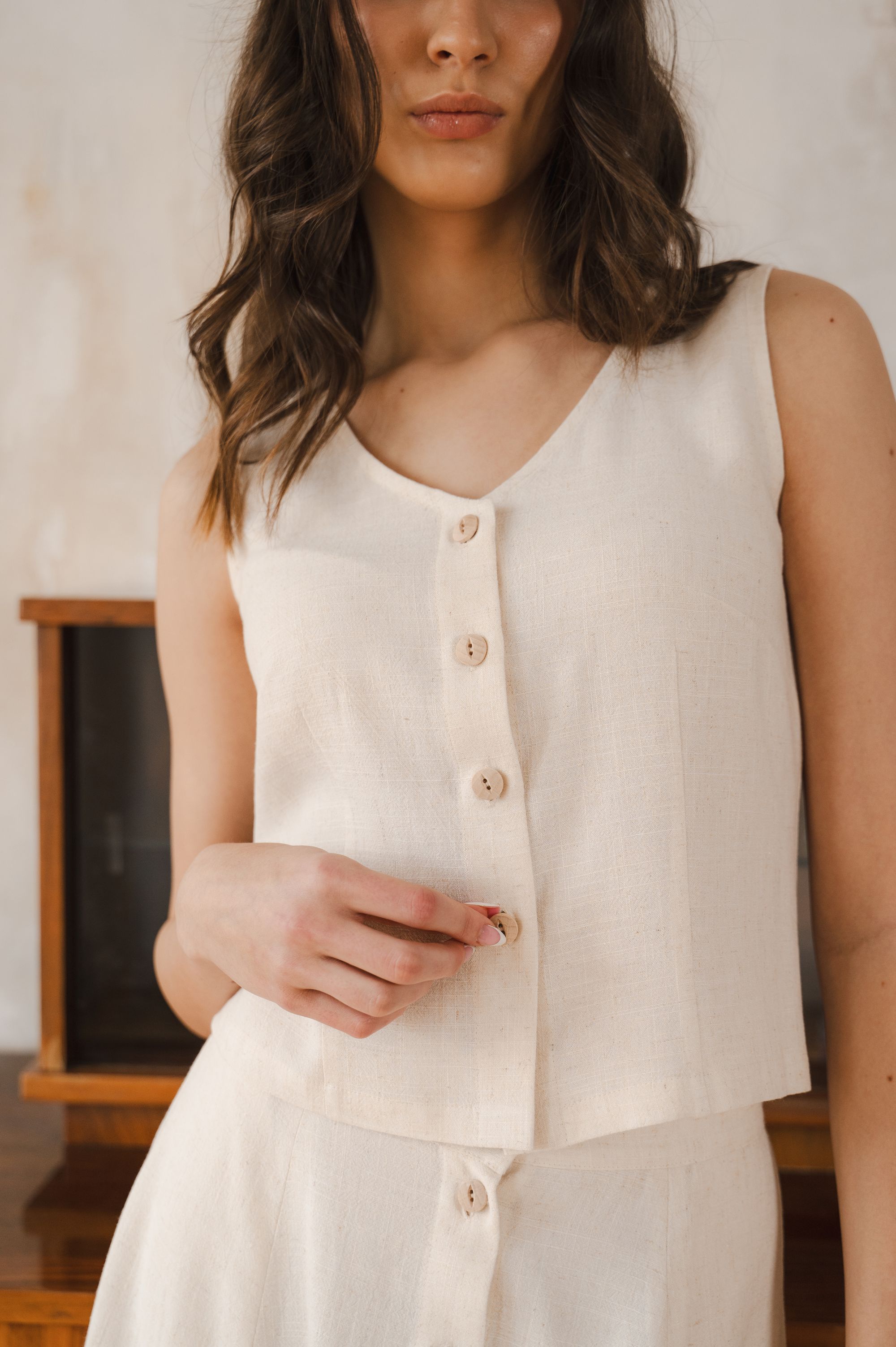 Serenity blouse in a natural color