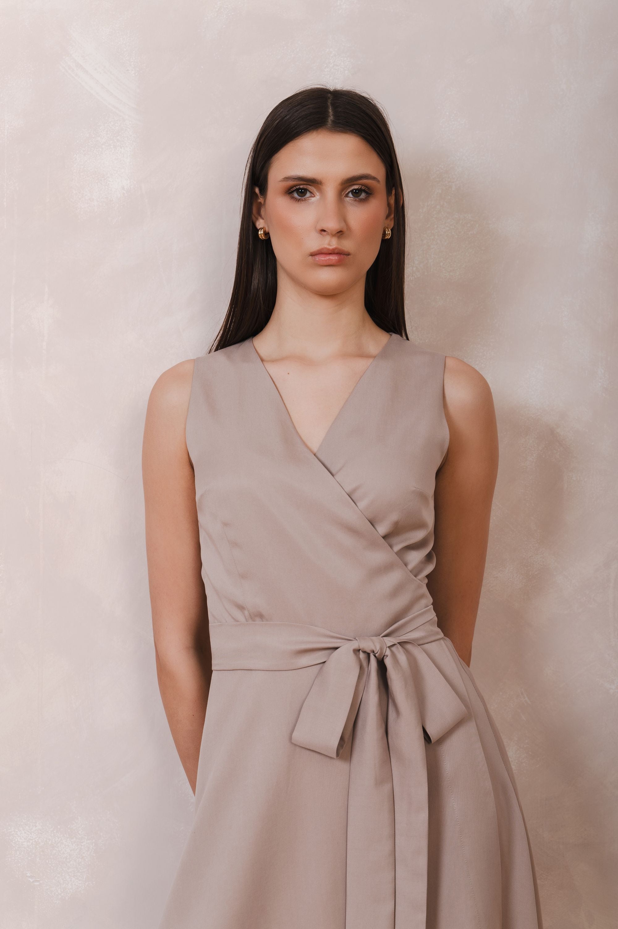 'Elegant Aura' dress in beige